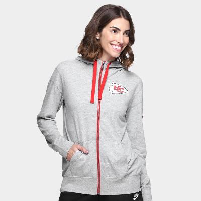 Moletom NFL Kansas City Chiefs Nike Gym Vintage Sleeve Stripes Feminino