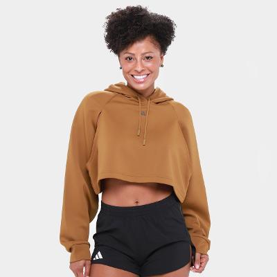 Moletom Cropped Adidas Hiit C/ Capuz Feminino