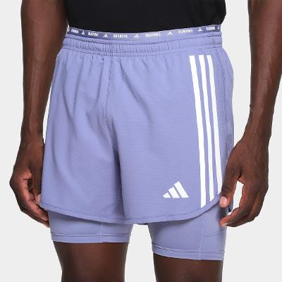 Short Adidas Own The Run Excite 3 Stripes 2 in 1 Masculino