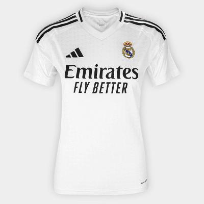 Camisa Real Madrid Home 24/25 s/n° Torcedor Adidas Feminina