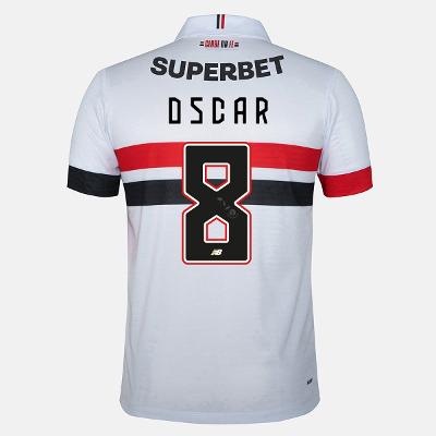 Camisa São Paulo I 24/25 Oscar nº 8 Torcedor New Balance Masculina