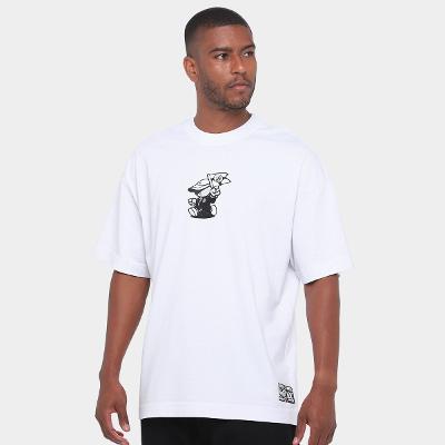 Camiseta Oversized Santos Pela Bandeira que Ensina Masculina