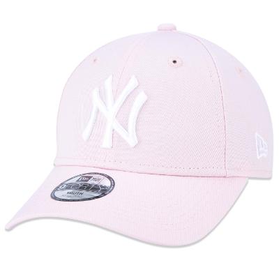 Bone New Era Infantil 9FORTY Snapback MLB New York Yankees Aba Curva Rosa