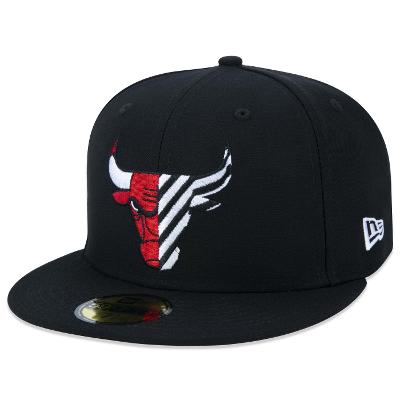 Bone New Era 59FIFTY NBA NETO 78 Chicago Bulls Aba Reta Preto