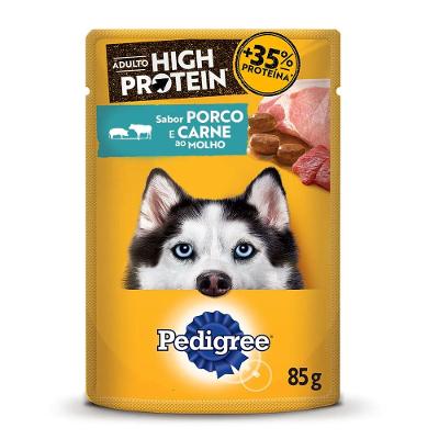 Ração Úmida Pedigree High Protein Cães Adultos Porco e Carne ao Molho