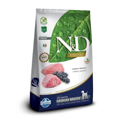 Ração N&amp;D Prime Cães Adultos Porte Médio Cordeiro e Blueberry