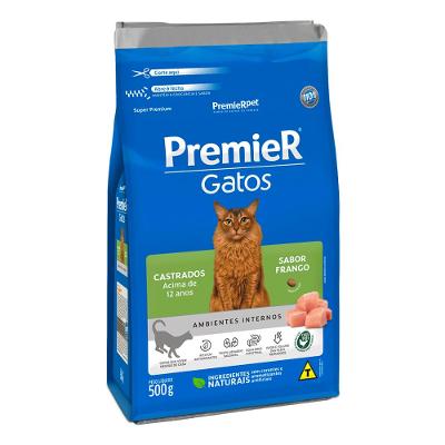 Ração Premier Ambientes Internos Gatos Adultos Castrados +12 anos