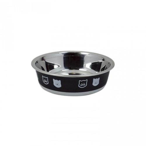 Comedouro Gatos Inox Fusion Preto Jambo