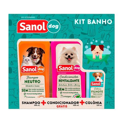 Kit Banho Sanol Dog Shampoo, Condicionador e Colônia