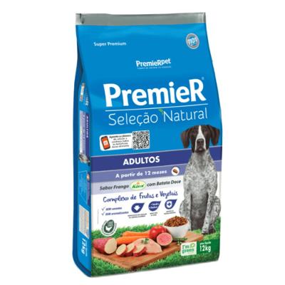 Ração Premier Seleção Natural Cães Adultos Frango com Batata Doce