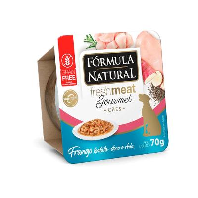 Ração Úmida Fórmula Natural Fresh Meat Gourmet Cães Adultos Frango, Batata Doce e Chia