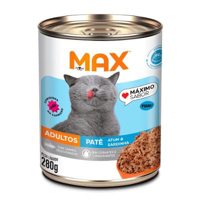 Ração Úmida Max Cat Adultos Patê Atum e Sardinha