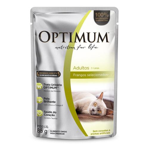 Ração Úmida Optimum Sachê Gatos Adultos Frango