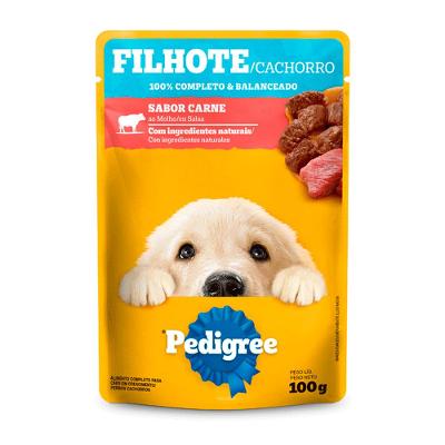Ração Úmida Pedigree Sachê Cães Filhotes Carne ao Molho