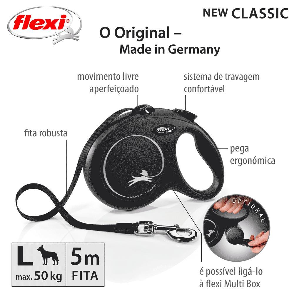 Guia Retrátil New Classic 5 M Flexi Preta - 3