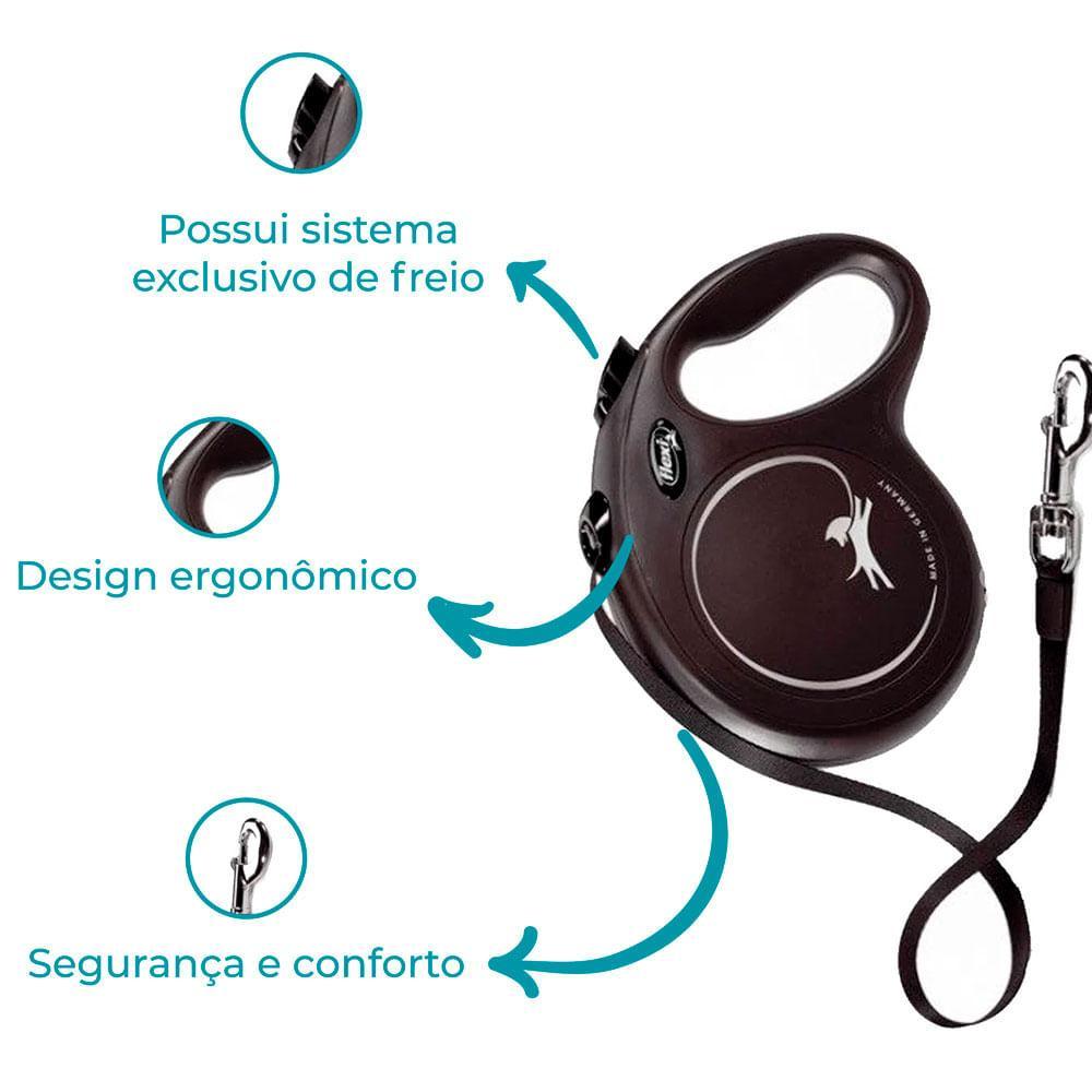 Guia Retrátil New Classic 5 M Flexi Preta - 5