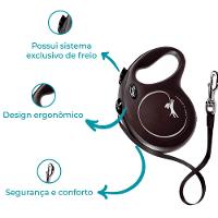 Guia Retrátil New Classic 5 M Flexi Preta - 5