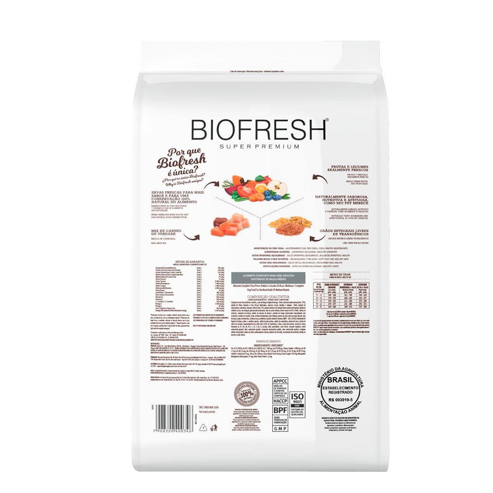 Ração Biofresh Cães Castrados Raças Médias - 1