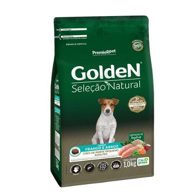Ração Golden Seleção Natural Cães Adultos Porte Pequeno Frango e Arroz Mini Bits
