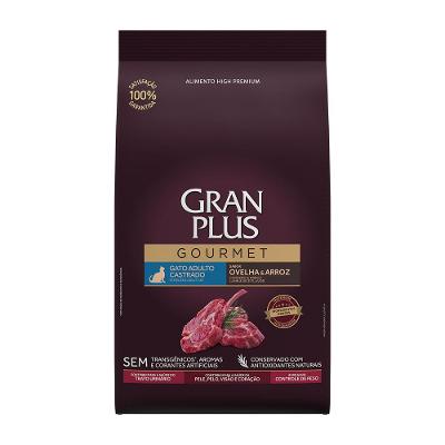 Ração GranPlus Gourmet Gatos Adultos Castrados Ovelha e Arroz