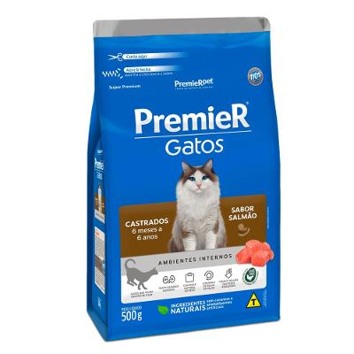 Ração Premier Ambientes Internos Gatos Castrados 6 Meses a 6 Anos Salmão