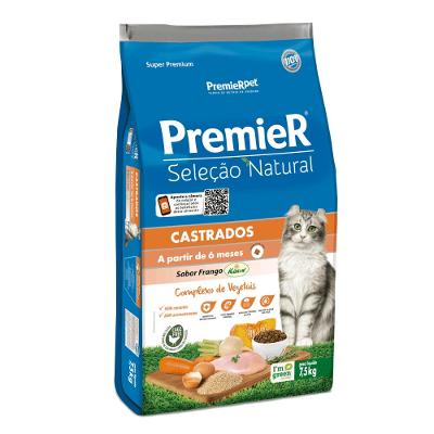 Ração Premier Seleção Natural Gatos Castrados Frango Korin