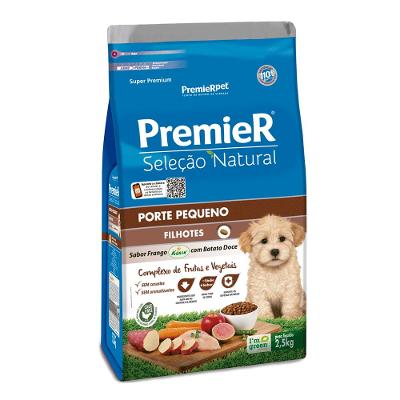 Ração Premier Seleção Natural Cães Filhotes Raças Pequenas Frango com Batata Doce