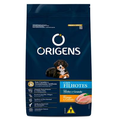 Ração Origens Cães Filhotes Médio e Grande Frango e Cereais