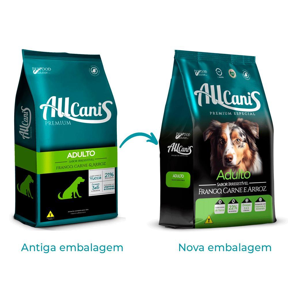 Ração Allcanis Premium Cães Adultos Frango Carne e Arroz - 1