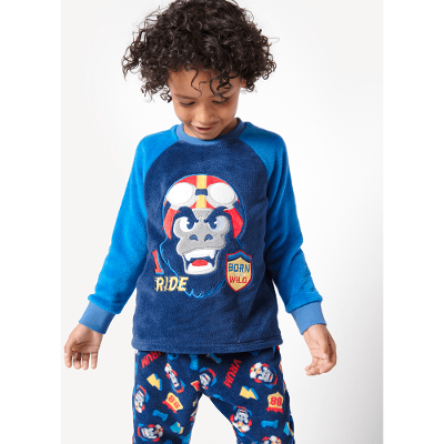 Pijama Manga Longa Menino Teen Soft Gorila Rider