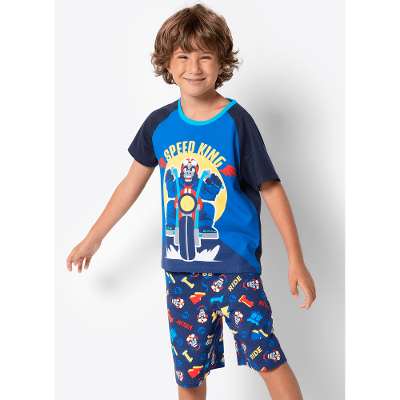 Pijama Manga Curta Menino Viscolycra Gorila Rider