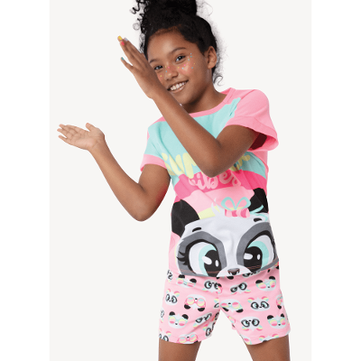 Pijama Manga Curta Viscolycra Menina Panda Summer