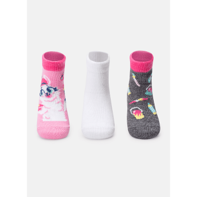 Kit com 3 Meias Bebê Menina Lhama