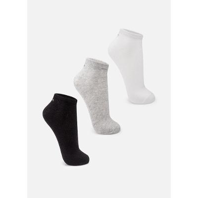 Kit com 3 Meias Cano Curto Unissex Adulto Lisas
