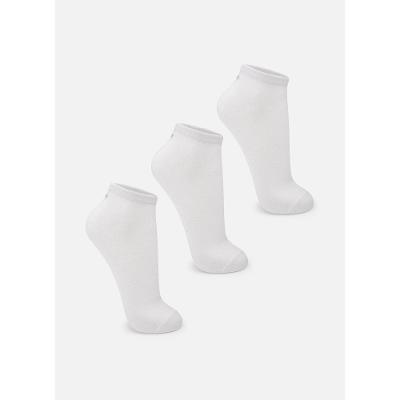 Kit com 3 Meias Cano Curto Unissex Adulto Lisas
