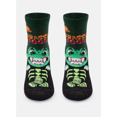 Meia Soquete Bebê Menino Dino Food