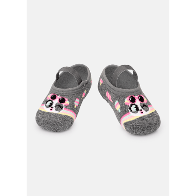 Meia Sapatilha Antiderrapante Bebê Menina Panda Summer