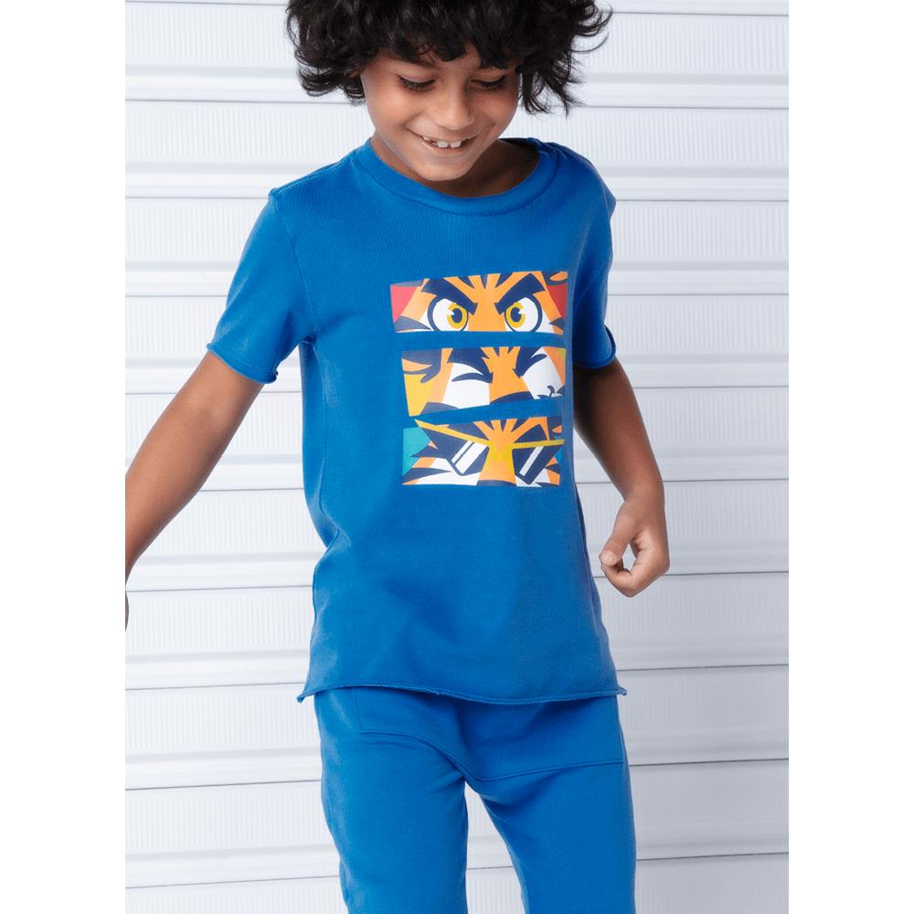 Camiseta Manga Curta Algodão Menino Tigre Roar - 5
