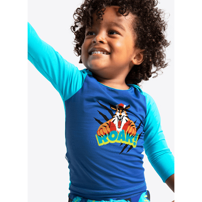 Camiseta com Proteção Solar Bebê Menino Tigre Roar