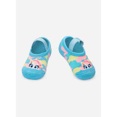 Meia Sapatilha Antiderrapante Bebê Unicórnio Colorful