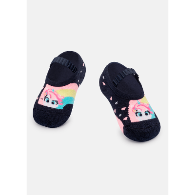 Meia Sapatilha Antiderrapante Bebê Menina Unicórnio Colorful