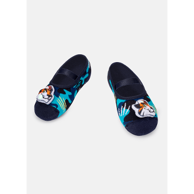 Meia Sapatilha Menino Antiderrapante com LED Tigre Roar