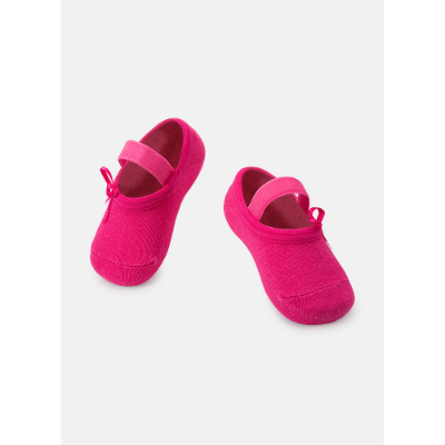Meia Menina Sapatilha com Aplique Rosa