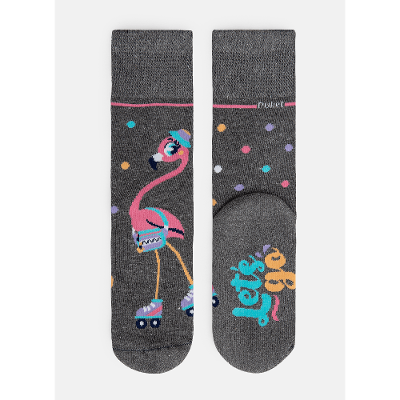 Meia Cano Longo Menina Flamingo