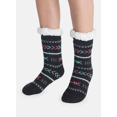 Meia Botinha Tricô Antiderrapante Feminina Boho