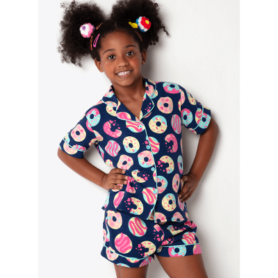 Pijama Manga Curta Viscose Menina Panda Donuts