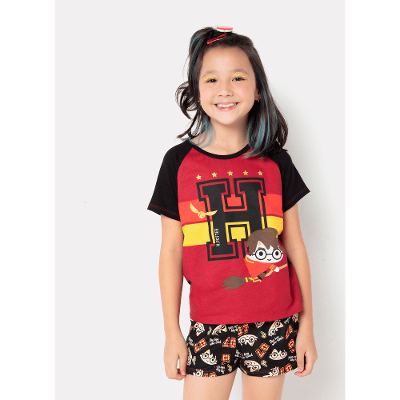Pijama Manga Curta Menina Viscolycra Harry Potter