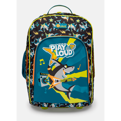 Mochila Escolar com Rodinha Tubarão Rockstar