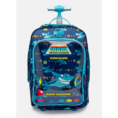 Mochila Escolar com Rodinha Tubarão Gamer