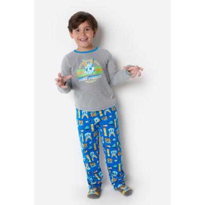 Pijama Manga Longa Algodão Menino Coelho Radical